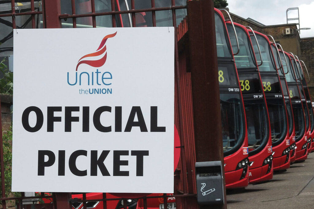 Bus Workers' picket line