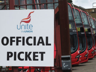 Bus Workers' picket line