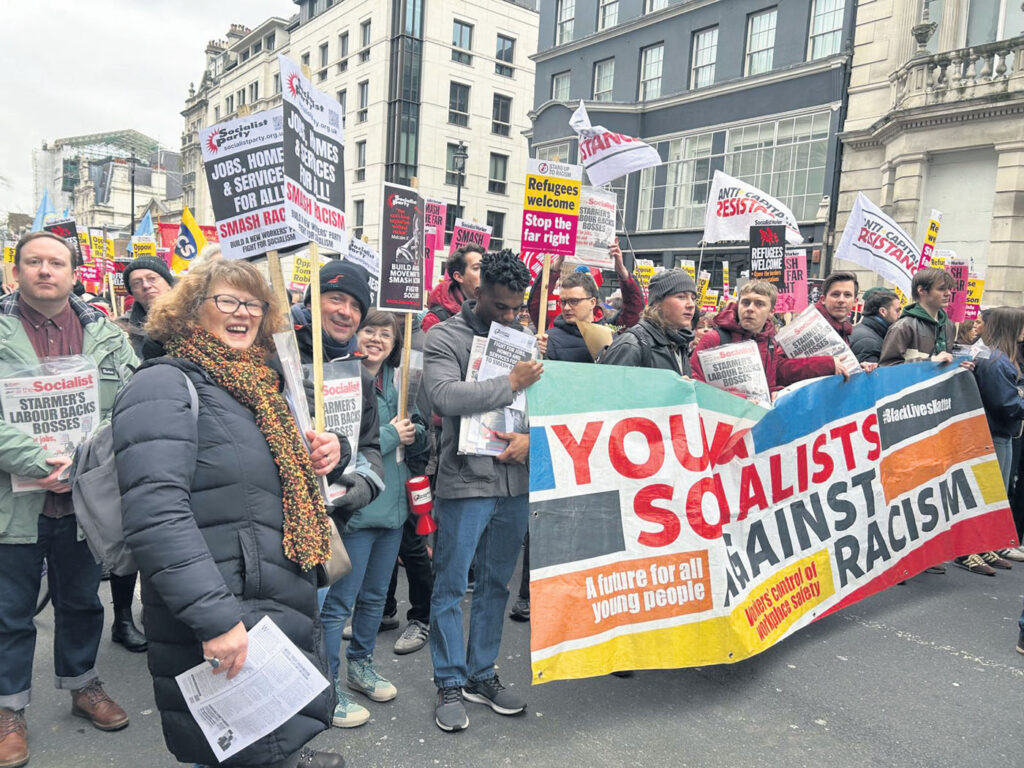 Marching against Tommy Robinson in London