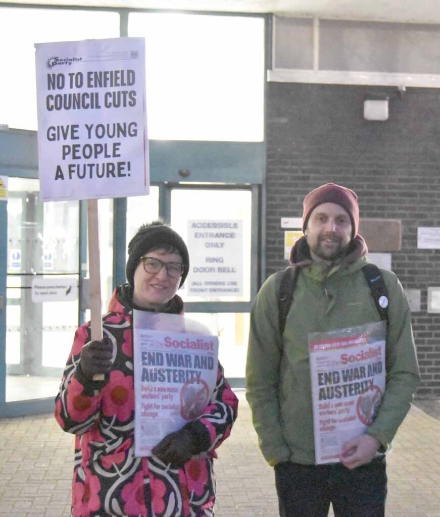 Campaigning against cuts at Enfield Council