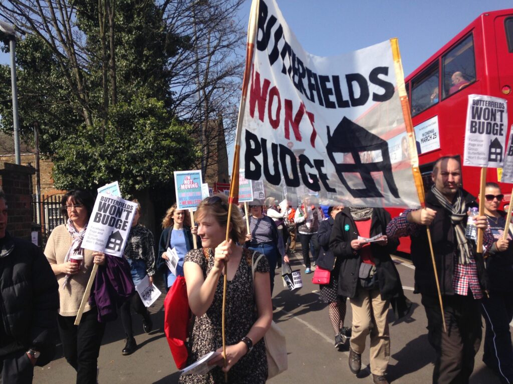 Butterfields won't budge protest