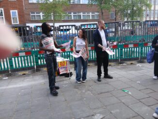 Socialists campaigning ub in Lewisham.