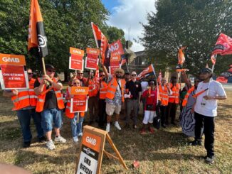 London GMB on strike at Chase Farm hospital